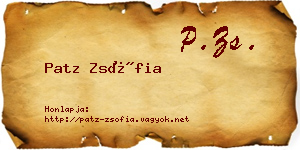 Patz Zsófia névjegykártya